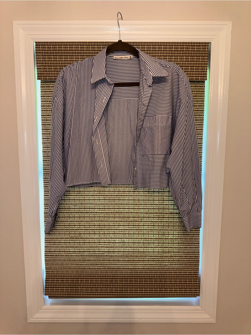 Abercrombie & Fitch Blue and White Striped Shirt